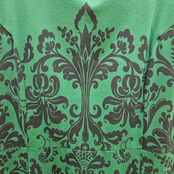 Lands' End Women's Green Damask Print Sleeveless Sheath Dress Size 12 - Picture 3 of 9